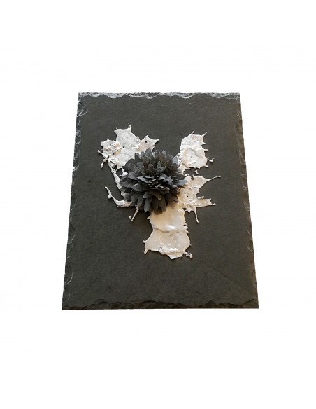 Zinnbild mit Schieferblüte