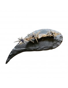 Schiefertropfen mit Zinnskulptur 2