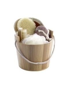 Wellness-Set im Bambusbottich