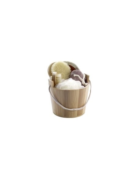 Wellness-Set im Bambusbottich