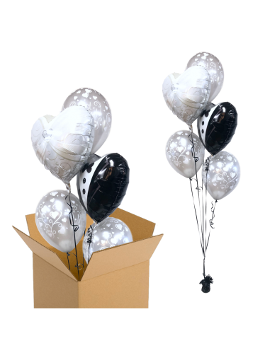 Classic Ballonbouquet Silber"Just Married"