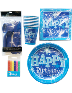 Party-Set Tischwaren "Blue Birthday"