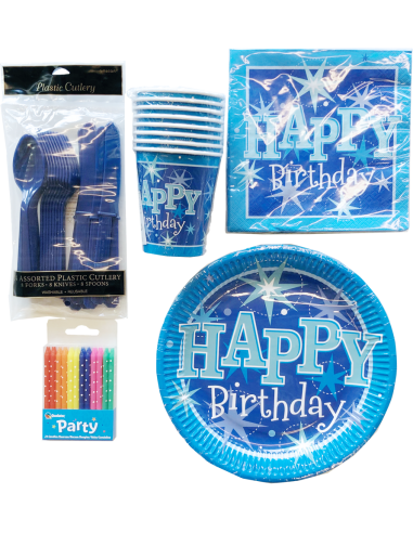 Party-Set Tischwaren "Blue Birthday"