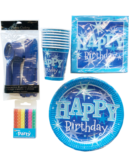 Party-Set Tischwaren "Blue Birthday"