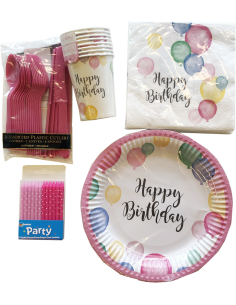 Party-Set Tischwaren "Pink Birthday"