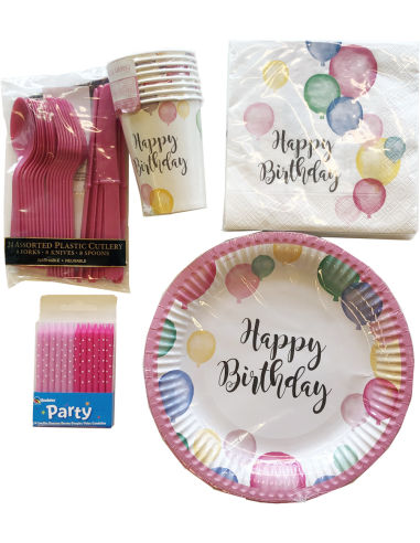 Party-Set Tischwaren "Pink Birthday"
