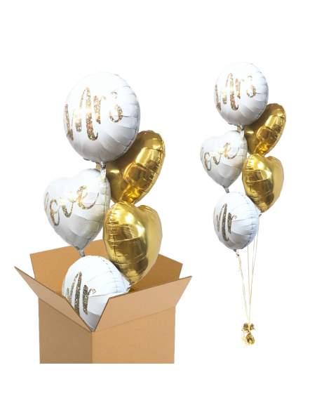 Classic Ballonbouquet Gold"Just Married"